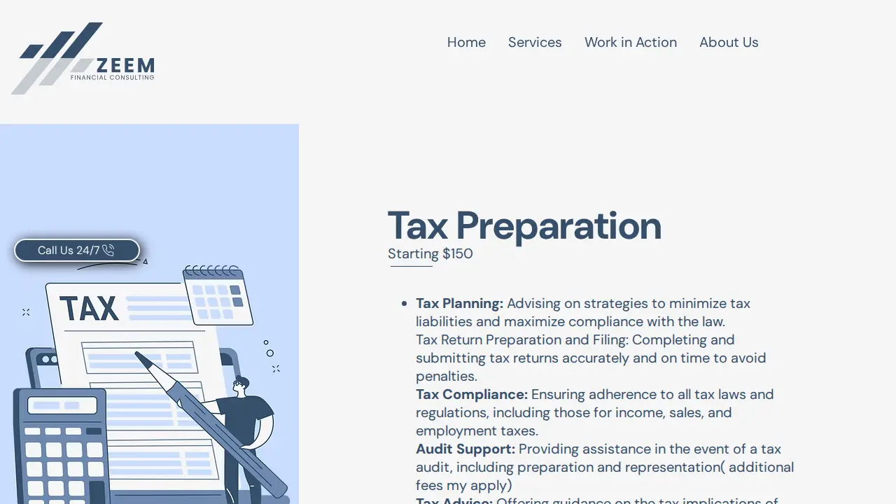 Zeem Financial Consulting page