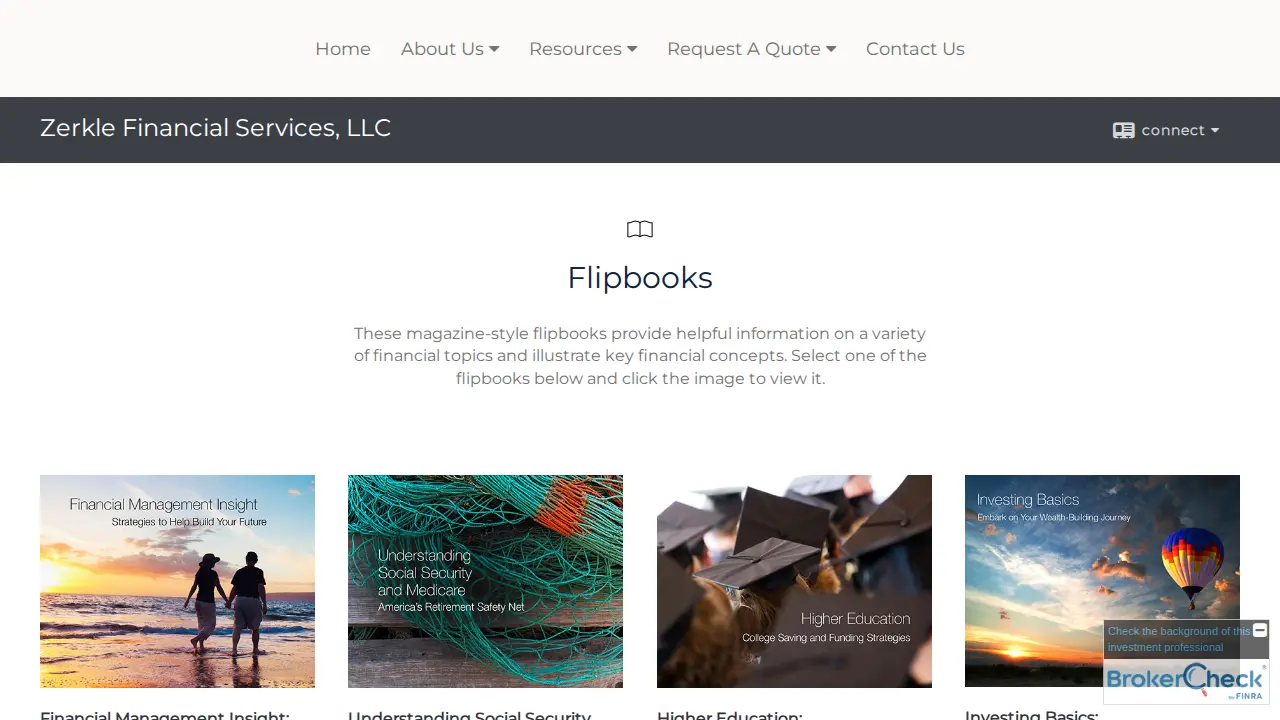 Zerkle Financial Services page