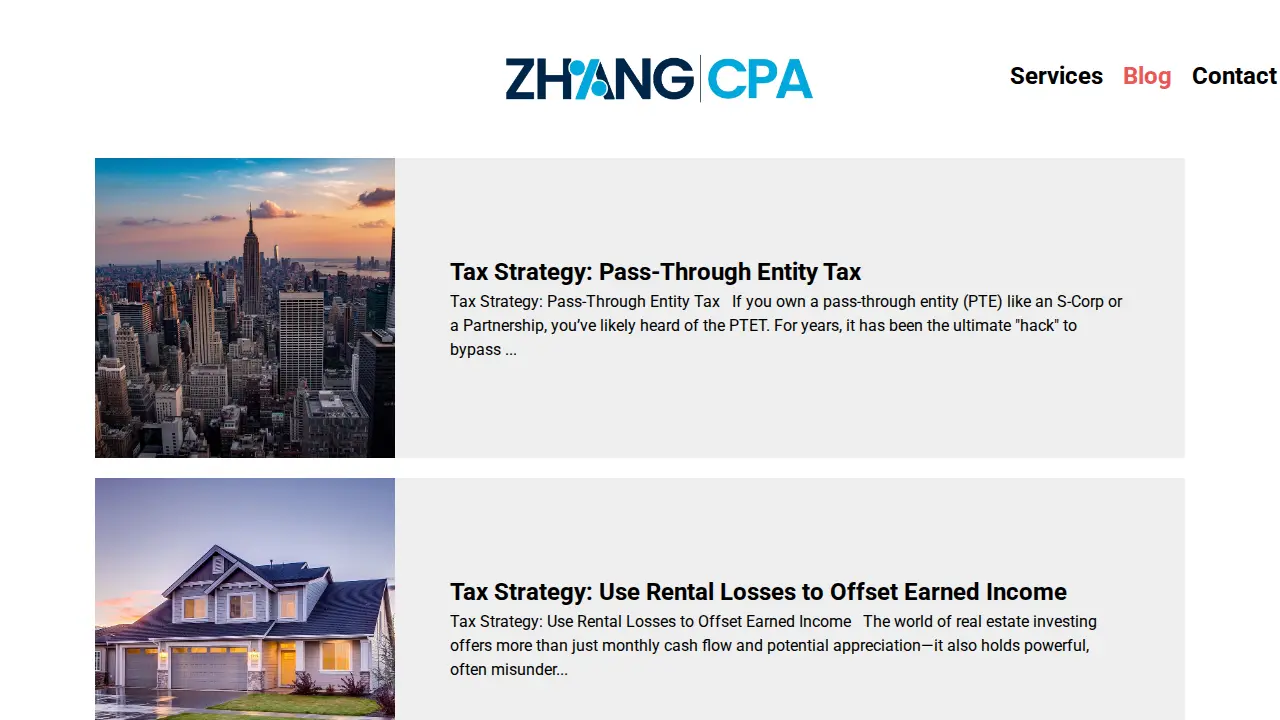 Zongyu Zhang, CPA page