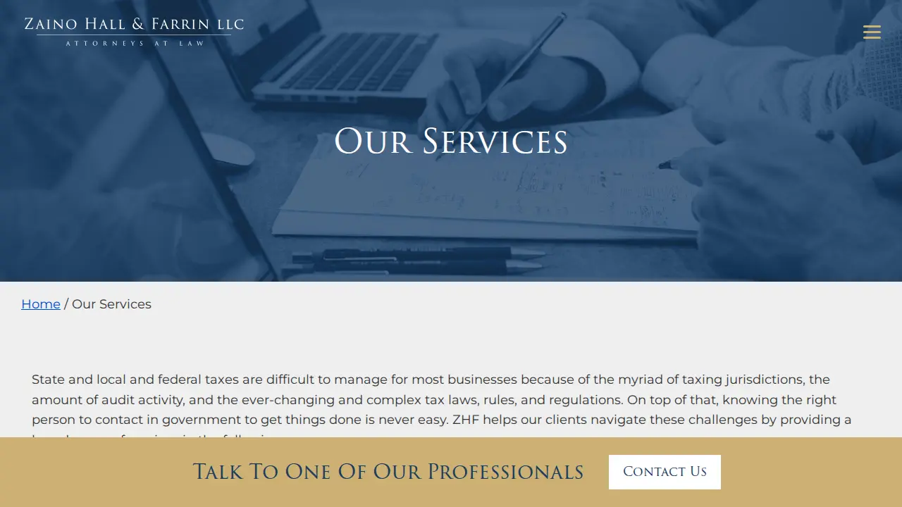 Zaino Hall & Farrin LLC page