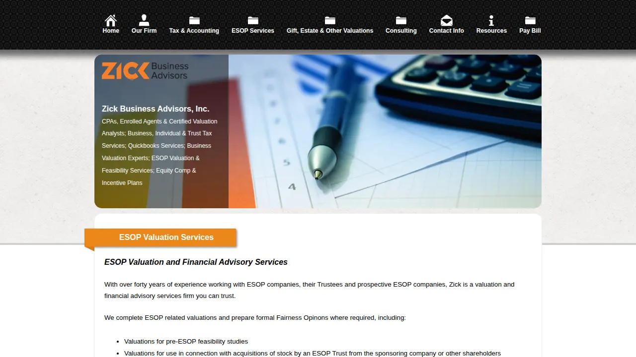 Zick Business Advisors Inc page