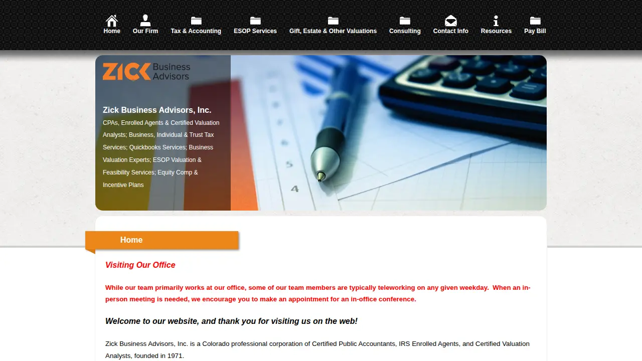 Zick Business Advisors Inc page