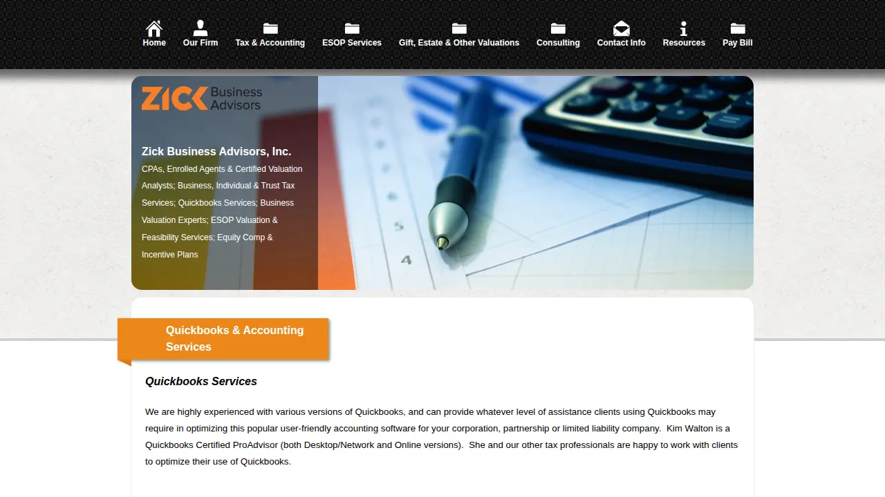 Zick Business Advisors Inc page