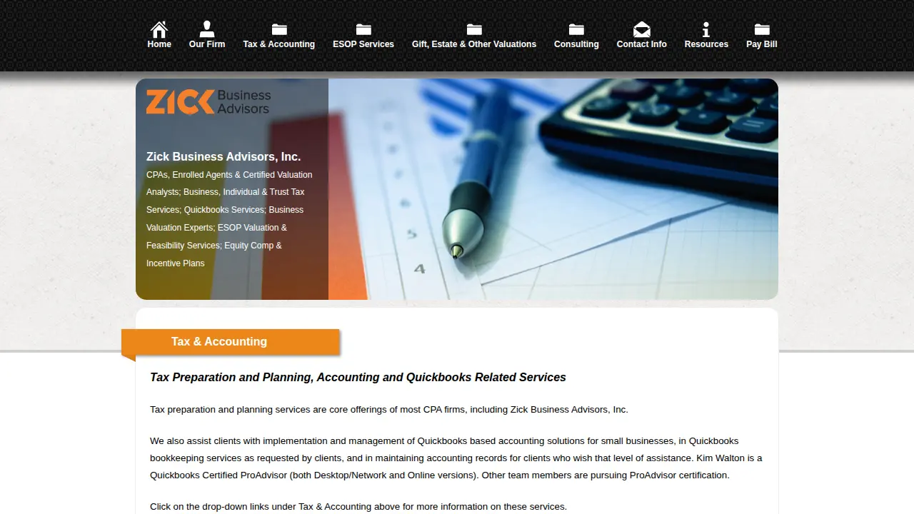 Zick Business Advisors Inc page