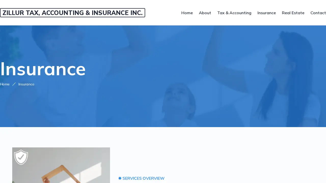 Zillur Tax and Insurance page