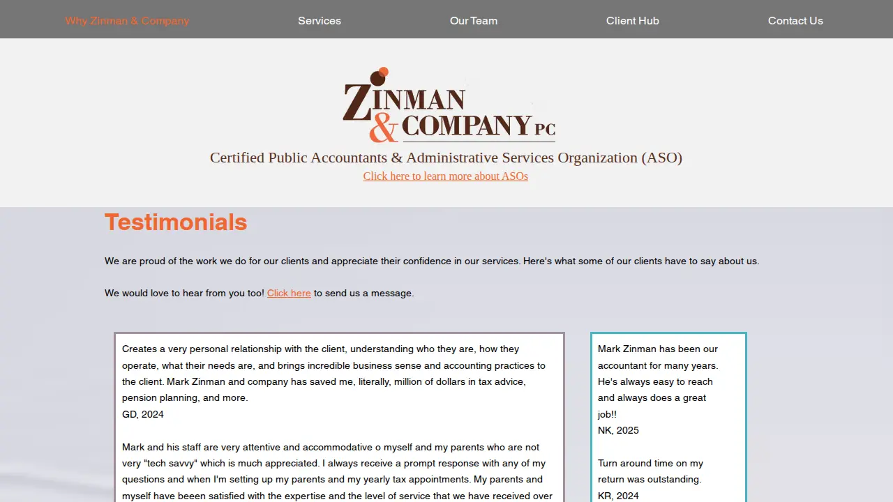 Zinman & Co PC page