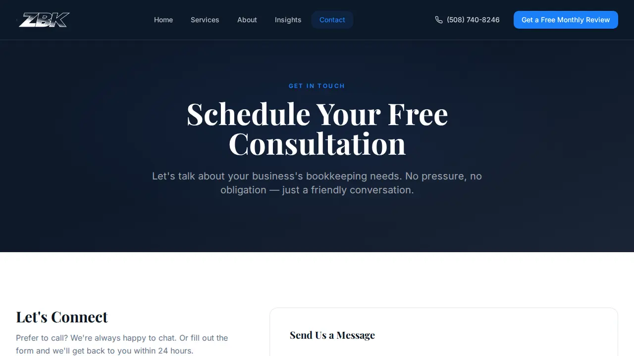 Zachary Bookkeeping page
