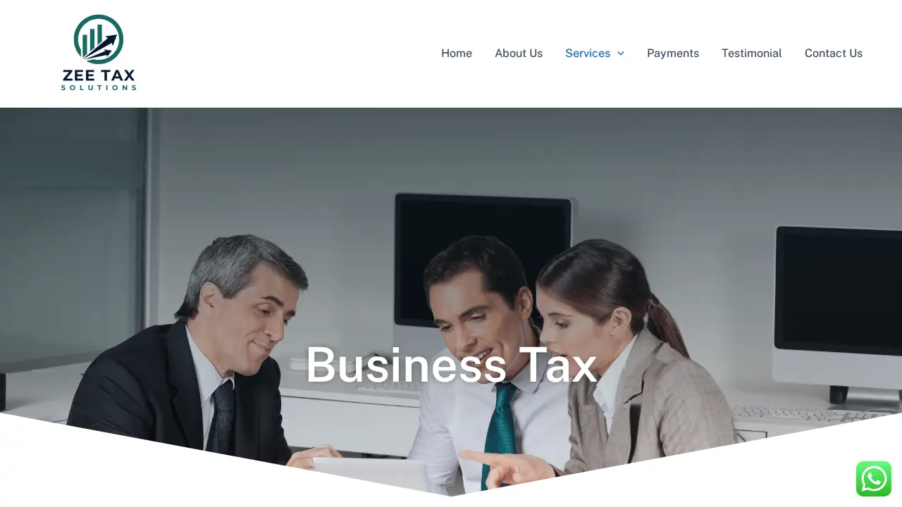Zee Tax & Consulting Services page