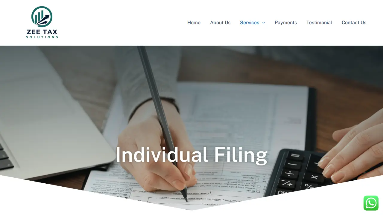 Zee Tax & Consulting Services page