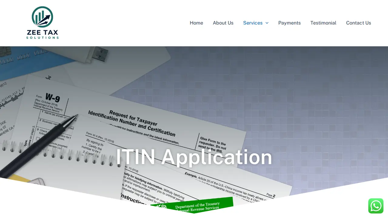 Zee Tax & Consulting Services page