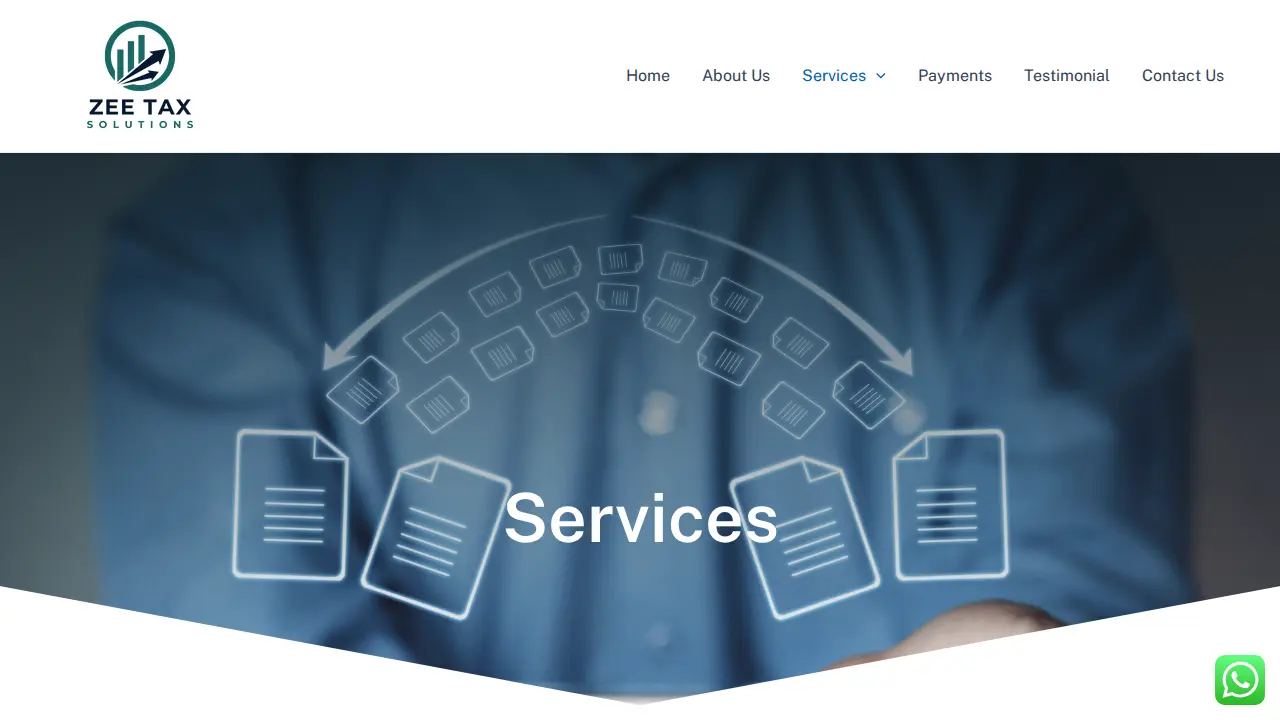 Zee Tax & Consulting Services page