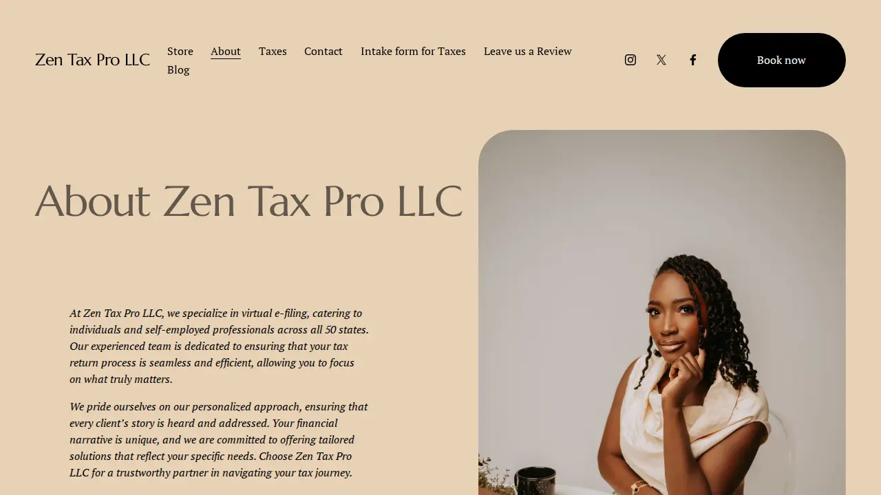 Zen Tax Pro LLC page