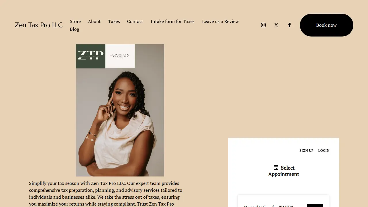 Zen Tax Pro LLC page