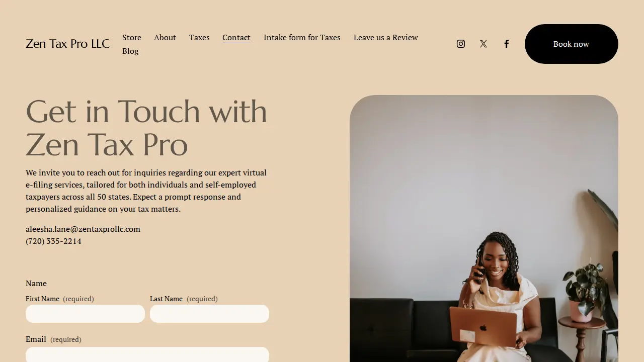 Zen Tax Pro LLC page