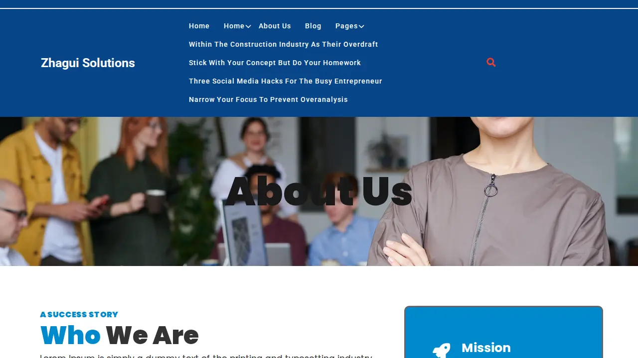 Zhagui Solutions page