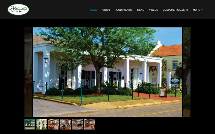 Website of Adventures Pub & Spirits