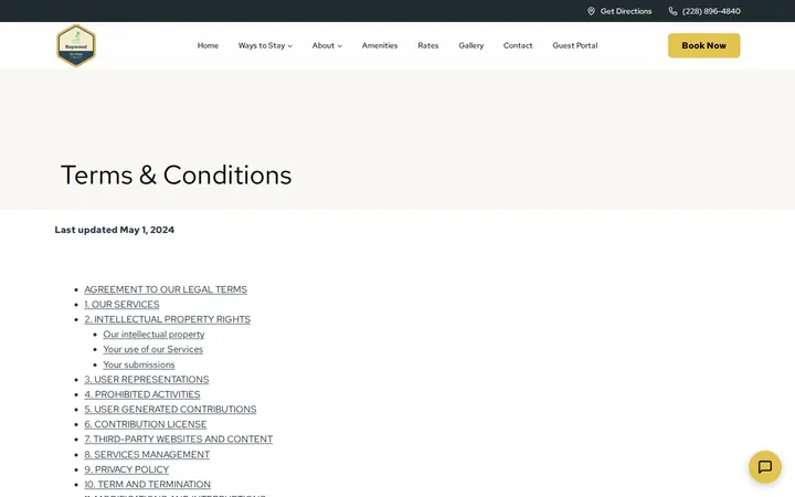 /terms-conditions — Baywood RV Park