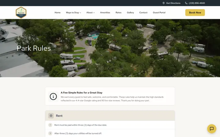 /about/rules — Baywood RV Park