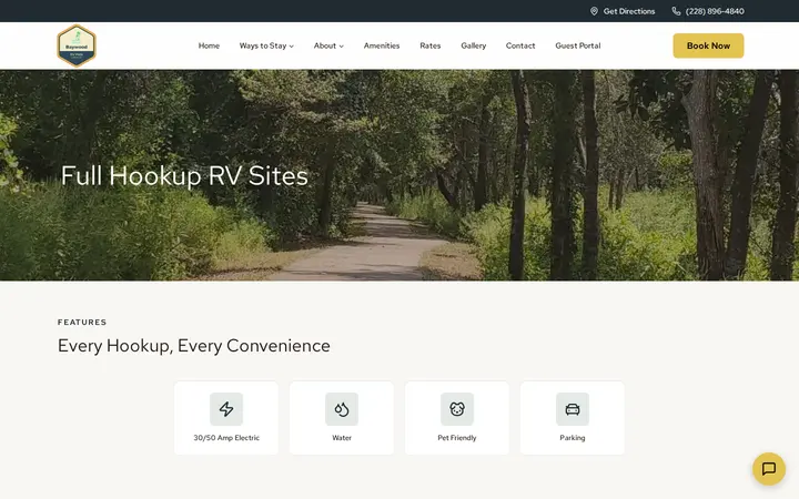 /ways-to-stay/full-hookup-rv-sites — Baywood RV Park