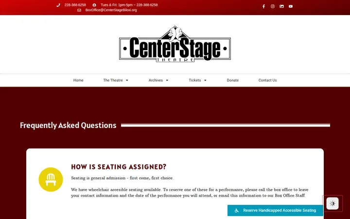 /faq — Center Stage Theatre