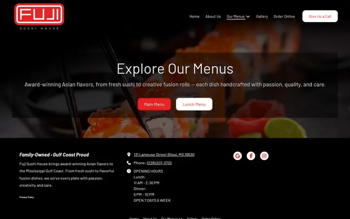 /our-menus — Fuji Sushi House