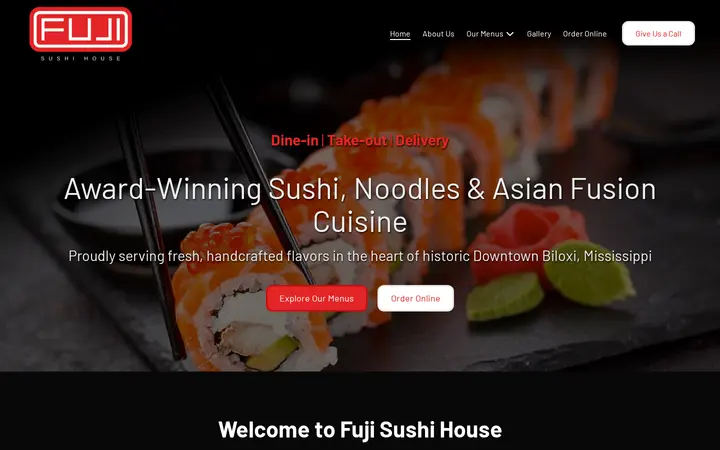 Website of Fuji Sushi House