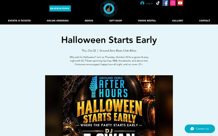 /event-details/halloween-starts-early — Ground Zero Blues Club & Restaurant Biloxi