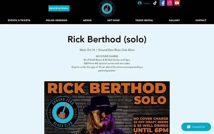 /event-details/rick-berthod-solo — Ground Zero Blues Club & Restaurant Biloxi
