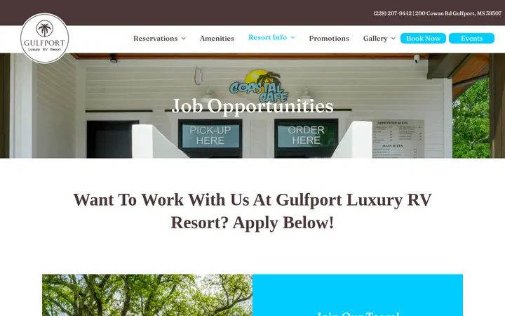 /job-opportunities — Gulfport Luxury RV Resort