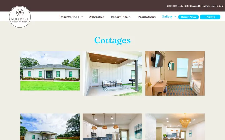 /cottages-gallery — Gulfport Luxury RV Resort