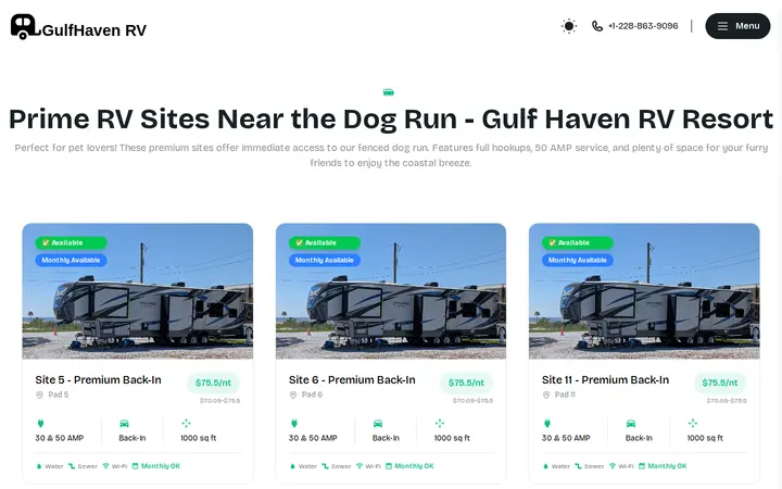 /rv-sites/near-dog-park — Gulf Haven Campground