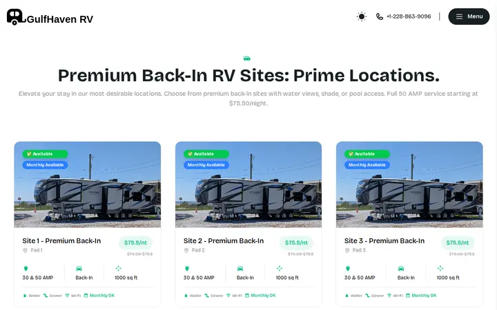 /rv-sites/premium-back-in — Gulf Haven Campground