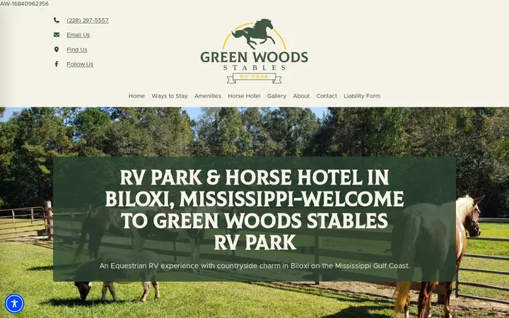 Website of Green Woods Stables RV Park