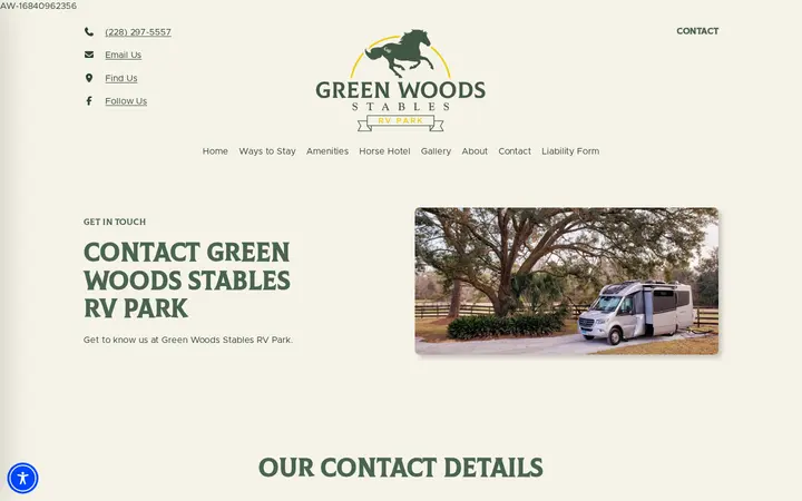 /contact — Green Woods Stables RV Park