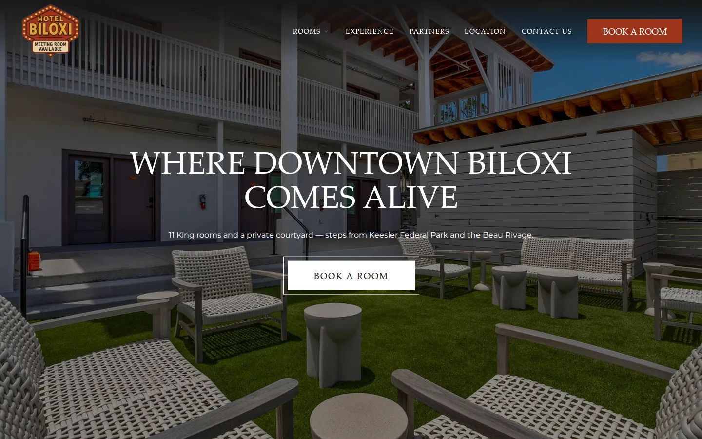 Viewport capture of Hotel Biloxi official website