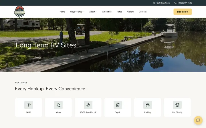 /ways-to-stay/long-term-rv-sites — Hidden Cove RV Park