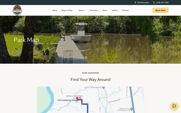 /about/park-map — Hidden Cove RV Park