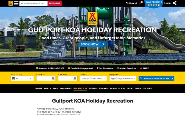 /campgrounds/gulfport/recreation — Gulfport KOA Holiday