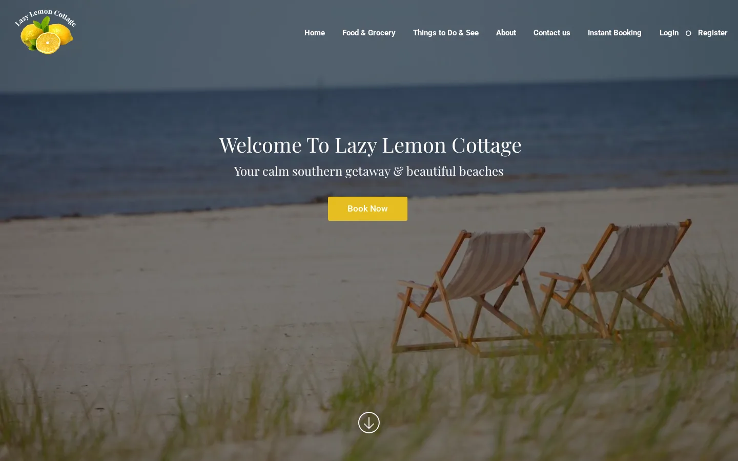 Viewport capture of Lazy Lemon Cottage official website