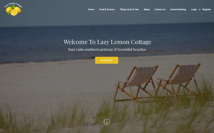 Website of Lazy Lemon Cottage