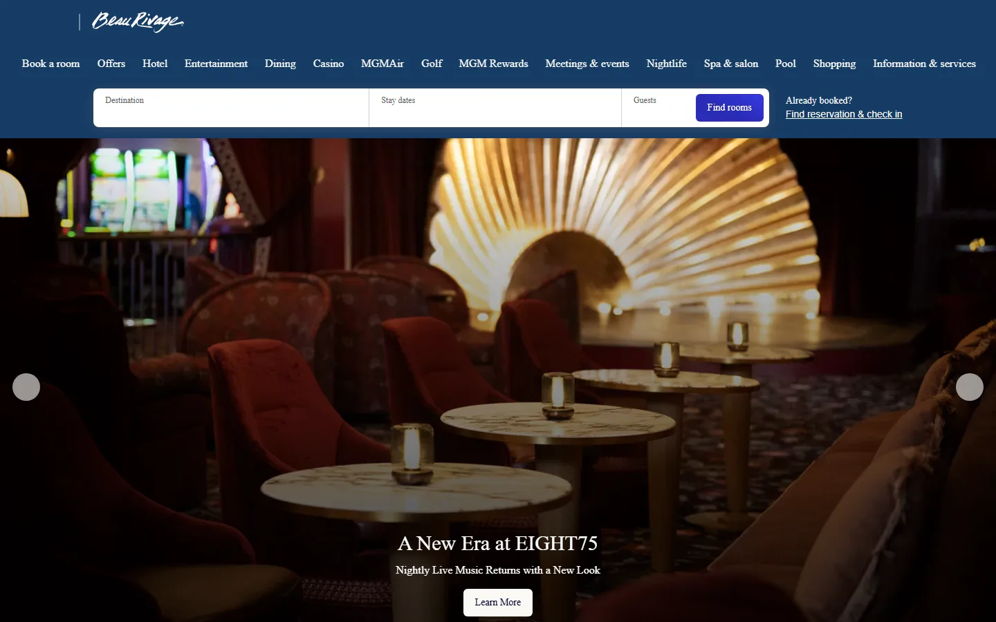 Captured website of Beau Rivage