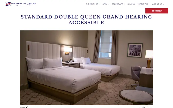 Discover our Standard Double Queen Grand Hearing Accessible and book your stay at Centennial Plaza Resort.