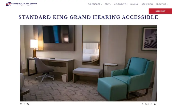Discover our Standard King Grand Hearing Accessible and book your stay at Centennial Plaza Resort.