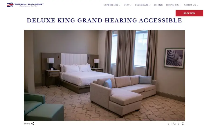 Discover our Deluxe King Grand Hearing Accessible and book your stay at Centennial Plaza Resort.
