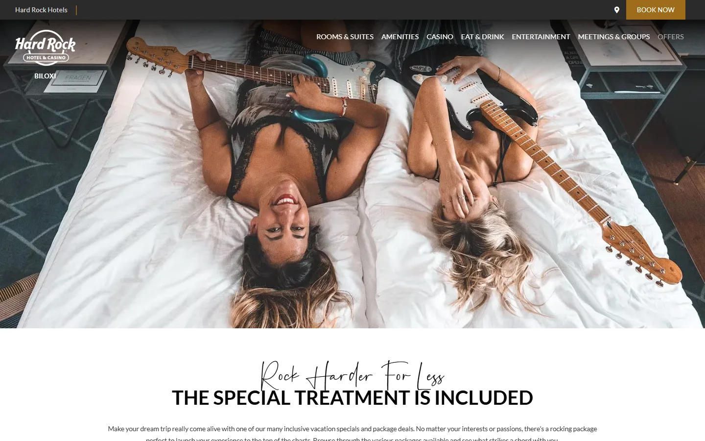 Captured website of Hard Rock Hotel & Casino Biloxi