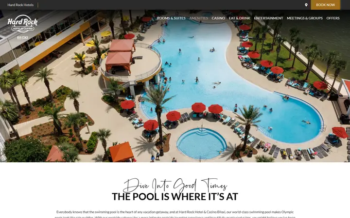 The Famous Hard Rock Pool at Hard Rock Hotel and Casino Biloxi