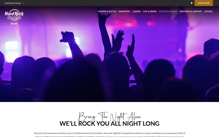 Entertainment at The Hard Rock Hotel and Casino Biloxi