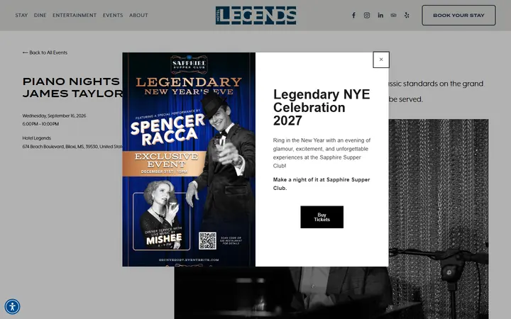 Piano Nights with James Taylor — Hotel Legends