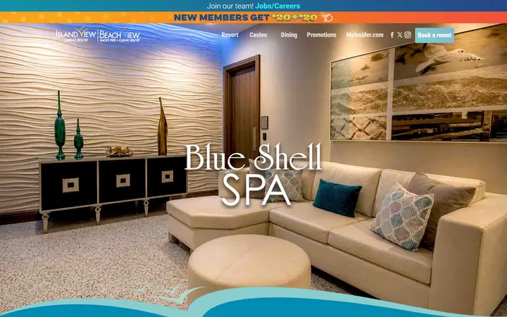 Blue Shell Spa • Beach View Casino Resort tower • 2nd level