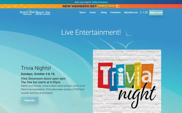Entertainment • The View Casino Resorts • Gulfport, MS